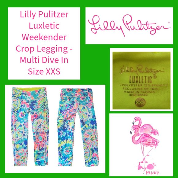 Lilly Pulitzer Weekender Cropped Legging Multi Dive In Size XXS - Picture 1 of 4